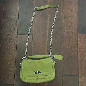 Coach crossbody- olive green- barely worn or used. A lot of life left.